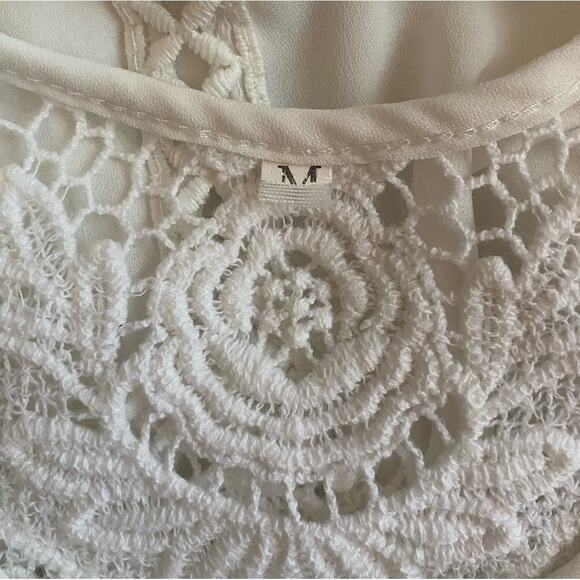 Crochet Lace Women’s Tunic Dress ColorWhite Size Medium - Picture 4 of 5